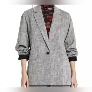 Rachel Comey x Target Oversized Linen Blend Blazer, Gray & Black, Lined, EUC!